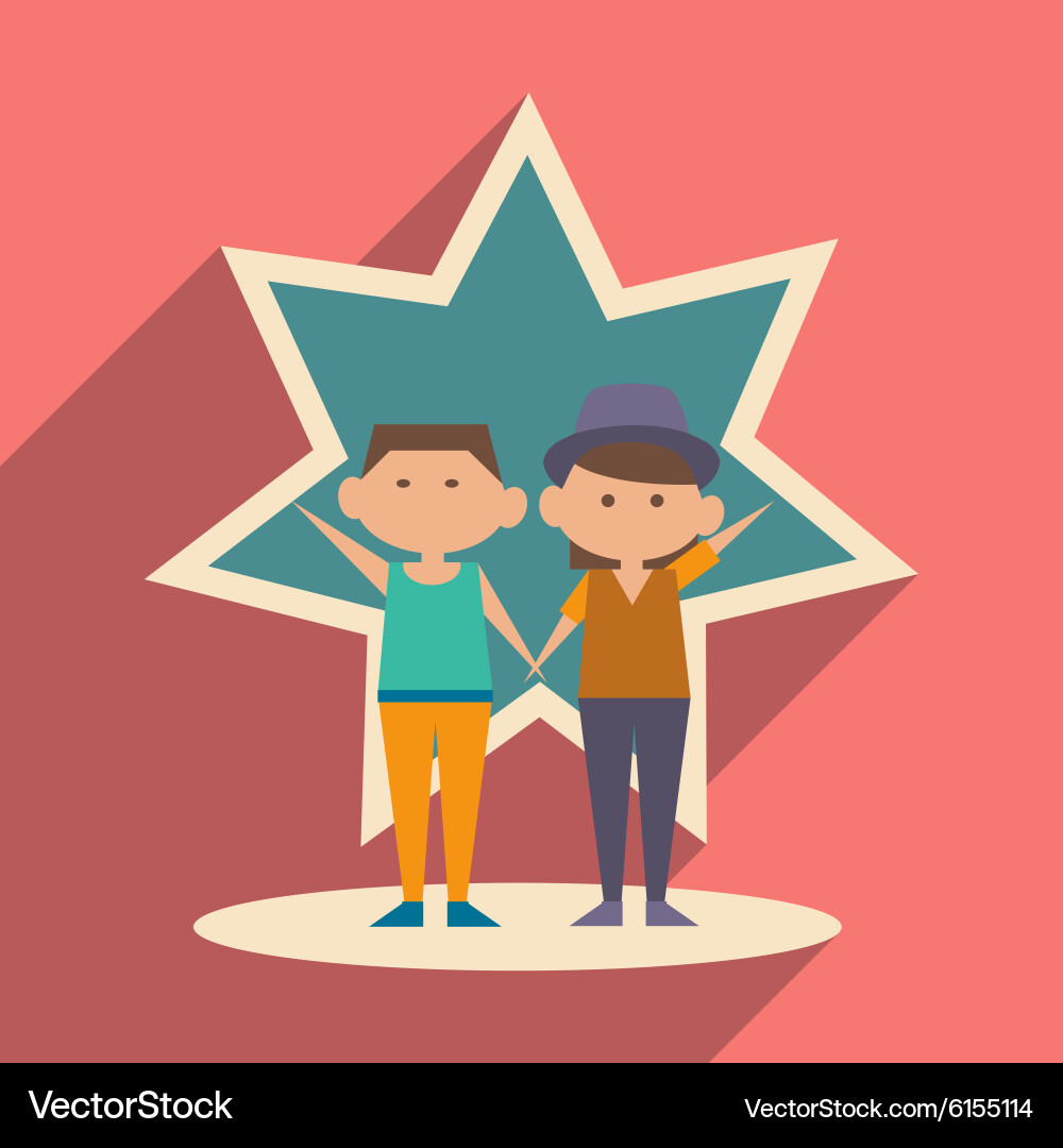 Flat with shadow icon and mobile application best Vector Image