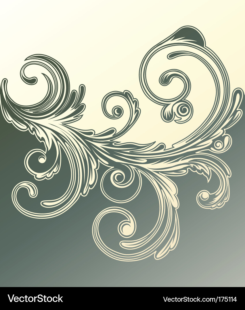 Floral Scroll Pattern Vector Image