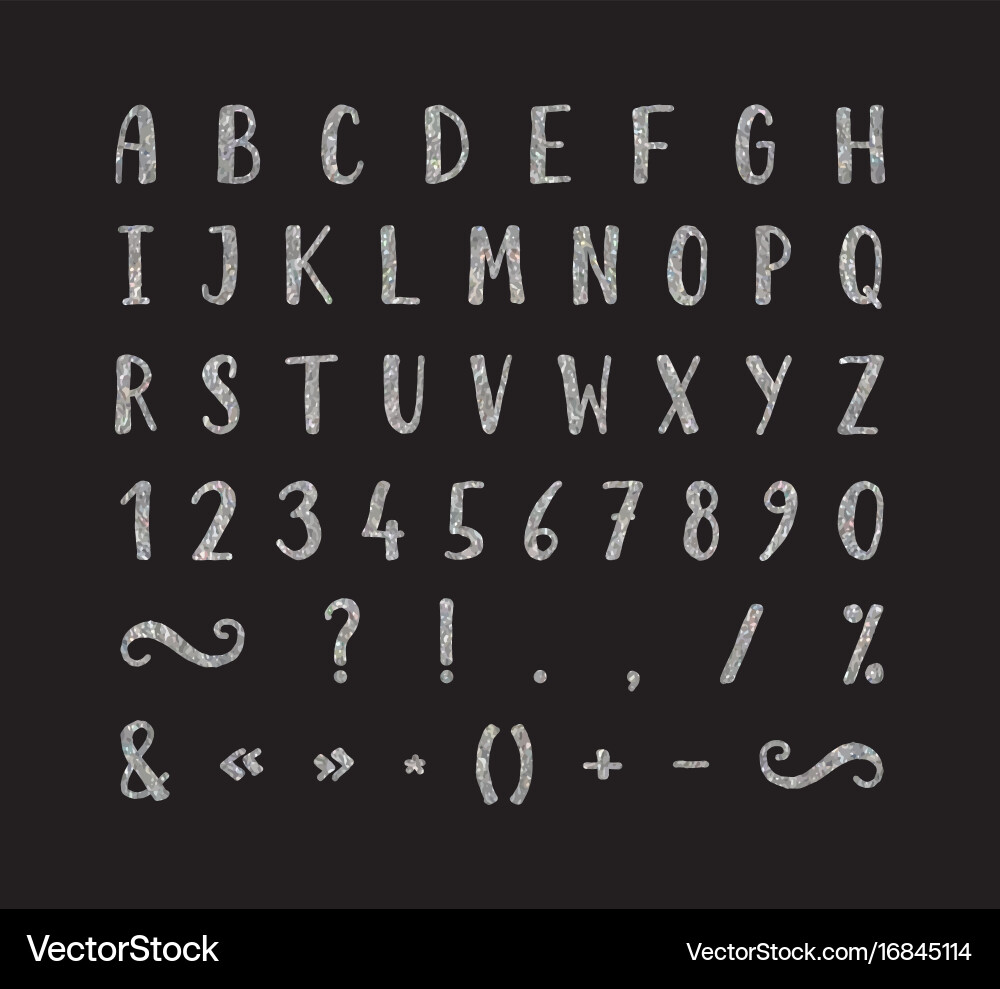 Handwritten font with punctuation marks Vector Image