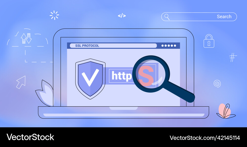 Https protected connection secure protocol Https protected connection secure protocol Vector Image