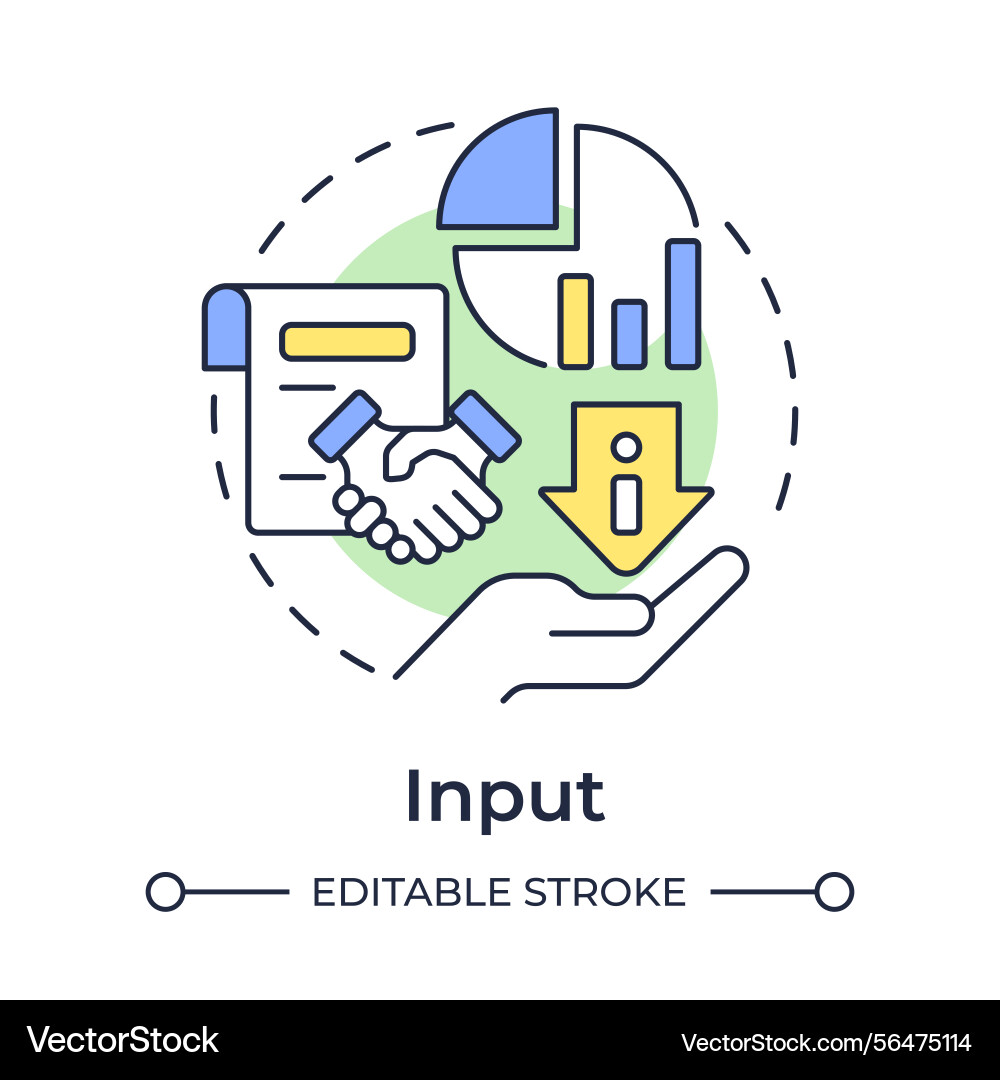 Input multi color concept icon Input multi color concept icon vector image