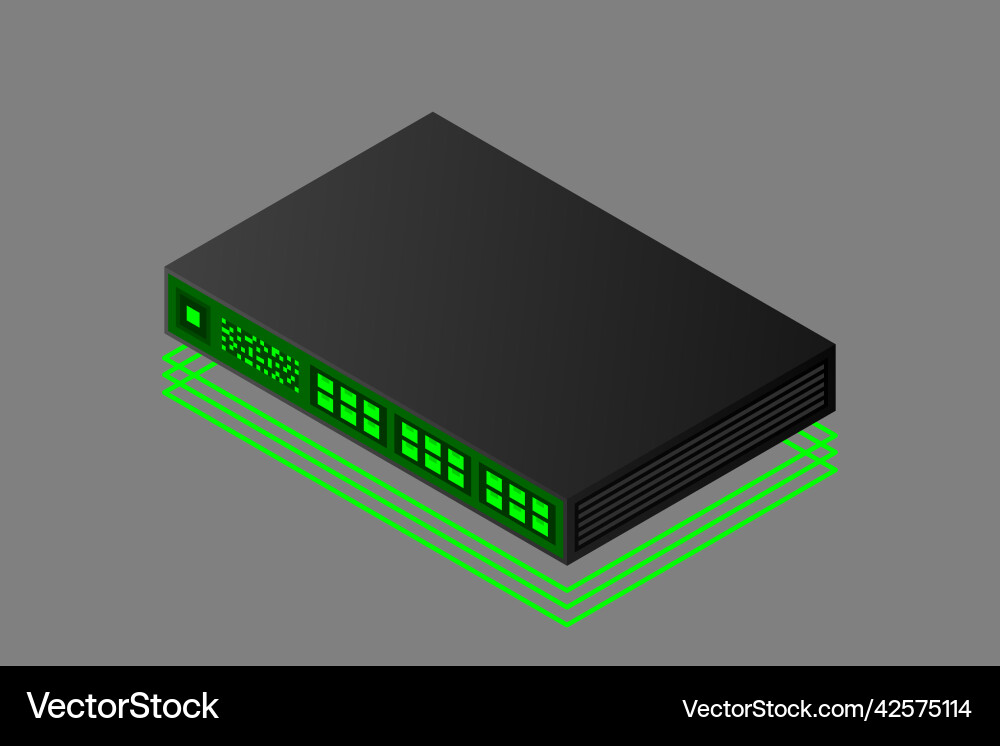 Isometric switch with up link port vector image
