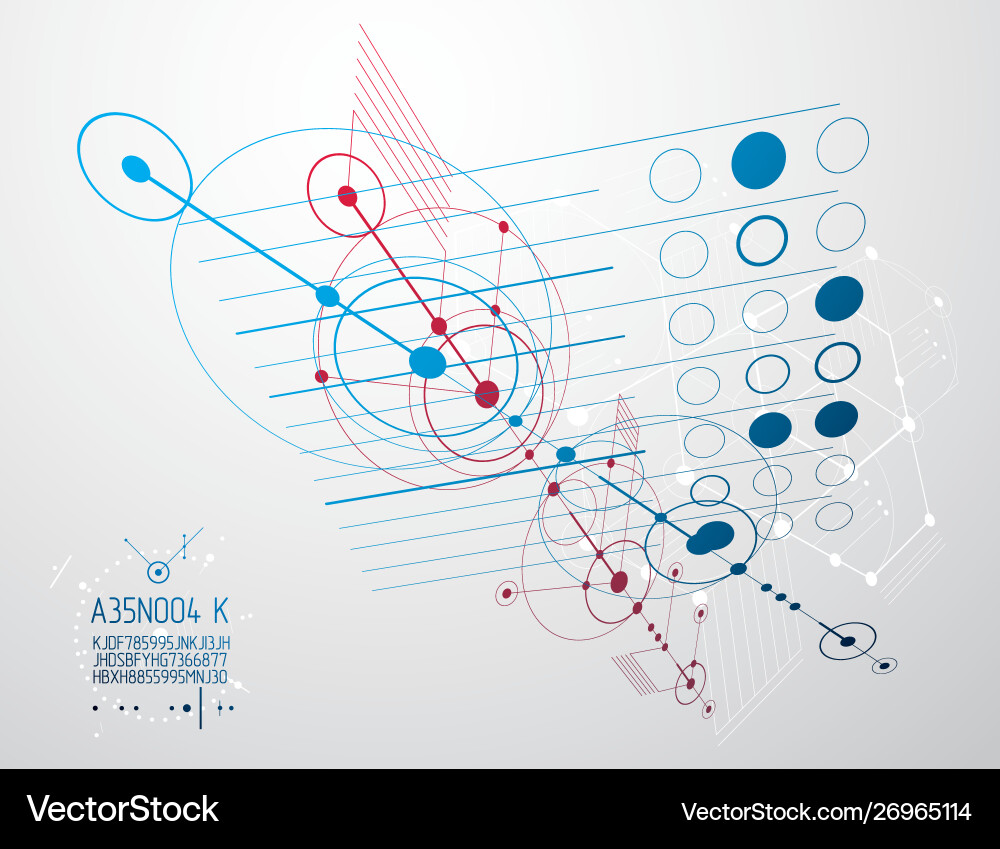 Mechanical scheme engineering drawing Mechanical scheme engineering drawing vector image