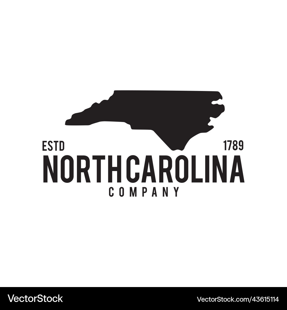 North Carolina State Map Logo Vector Image