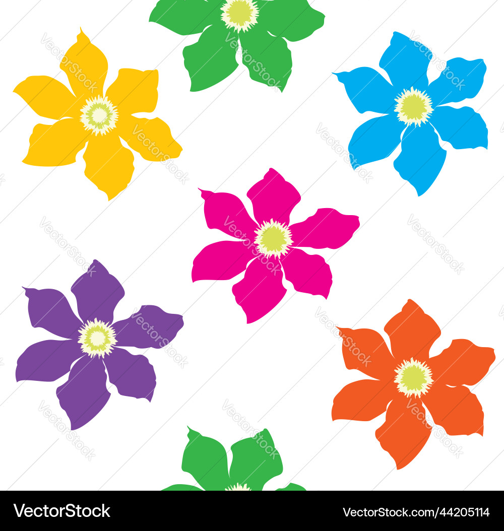 Retro pattern with clematis Vector Image
