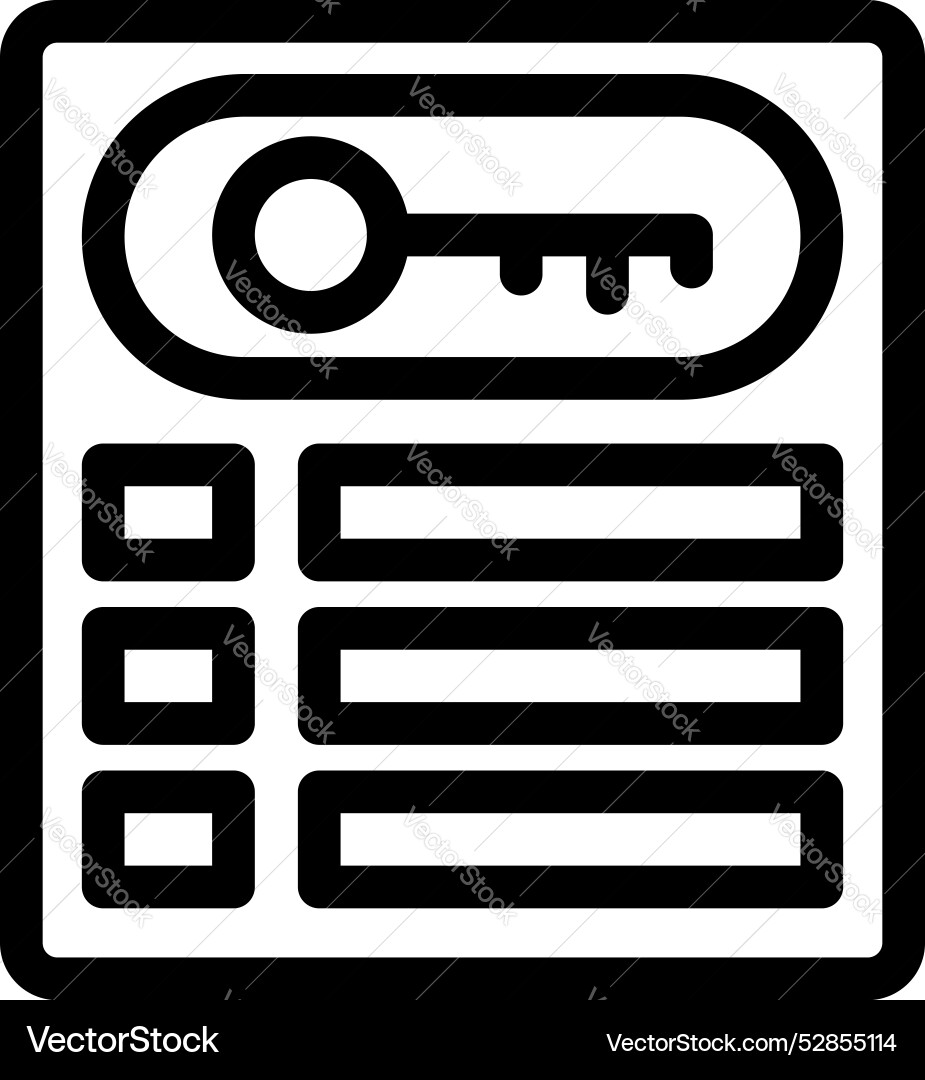 Secure login form with key representing online Vector Image