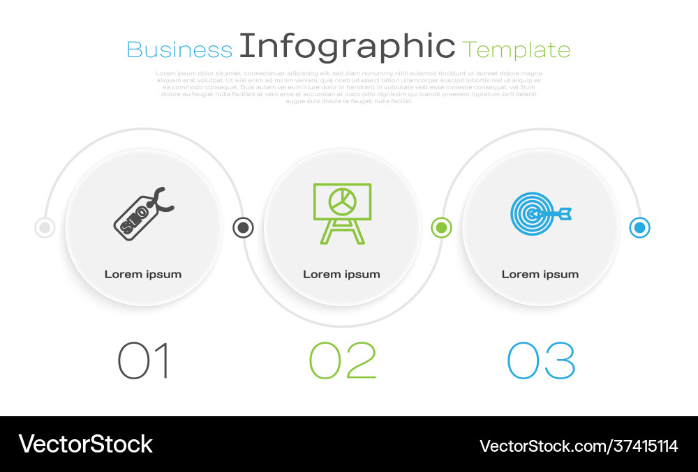 Set line seo optimization board with graph chart vector image