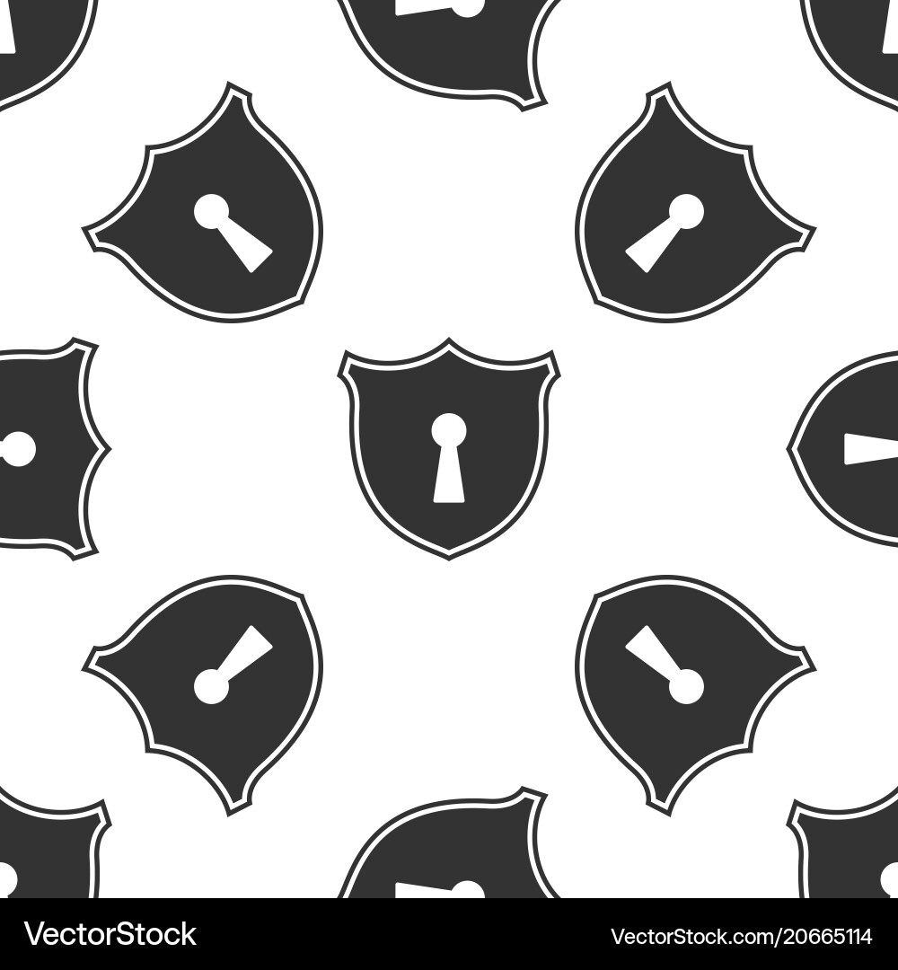 Shield with keyhole icon seamless pattern Shield with keyhole icon seamless pattern Vector Image