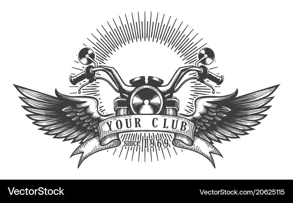 Biker club retro emblem