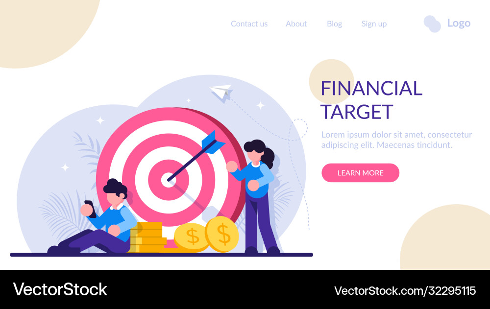 Concept financial target data analytics Concept financial target data analytics vector image
