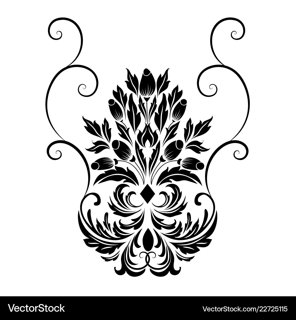 Damask element isolated central Damask element isolated central vector image