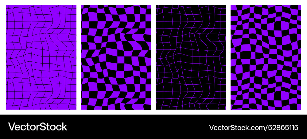 Groovy checkered patterns Groovy checkered patterns vector image