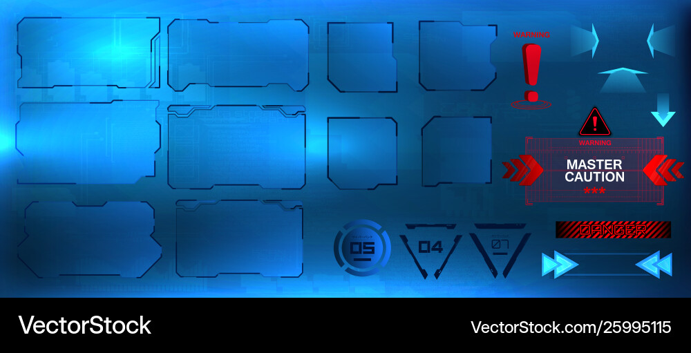 Hud screens futuristic user interface vector image