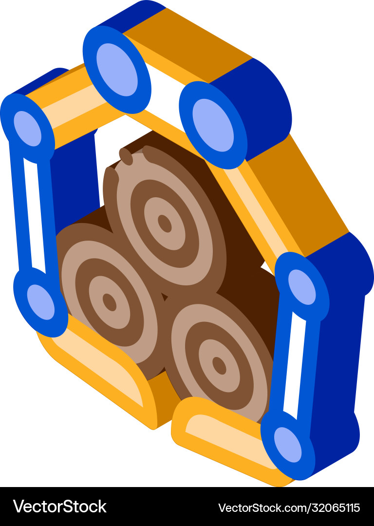 Logging loading machine isometric icon Logging loading machine isometric icon Vector Image