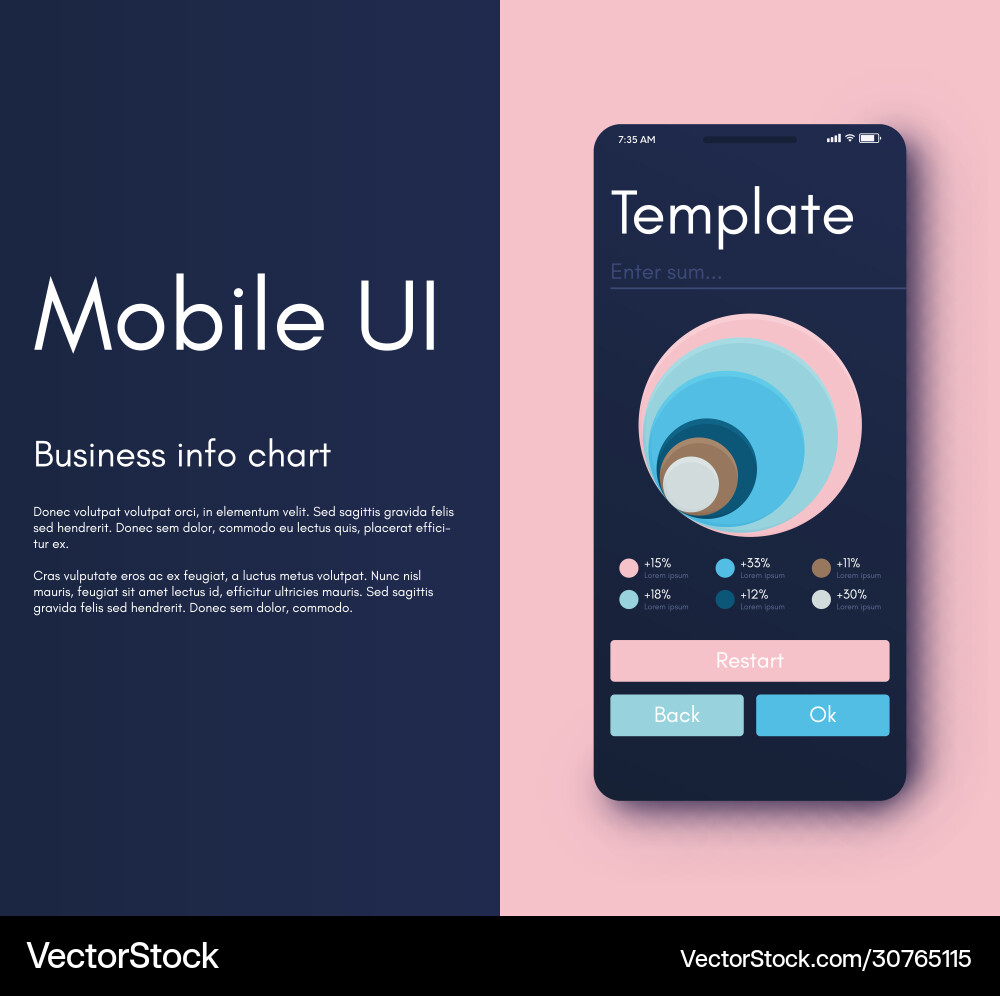 Mobile application interface ui design Mobile application interface ui design vector image