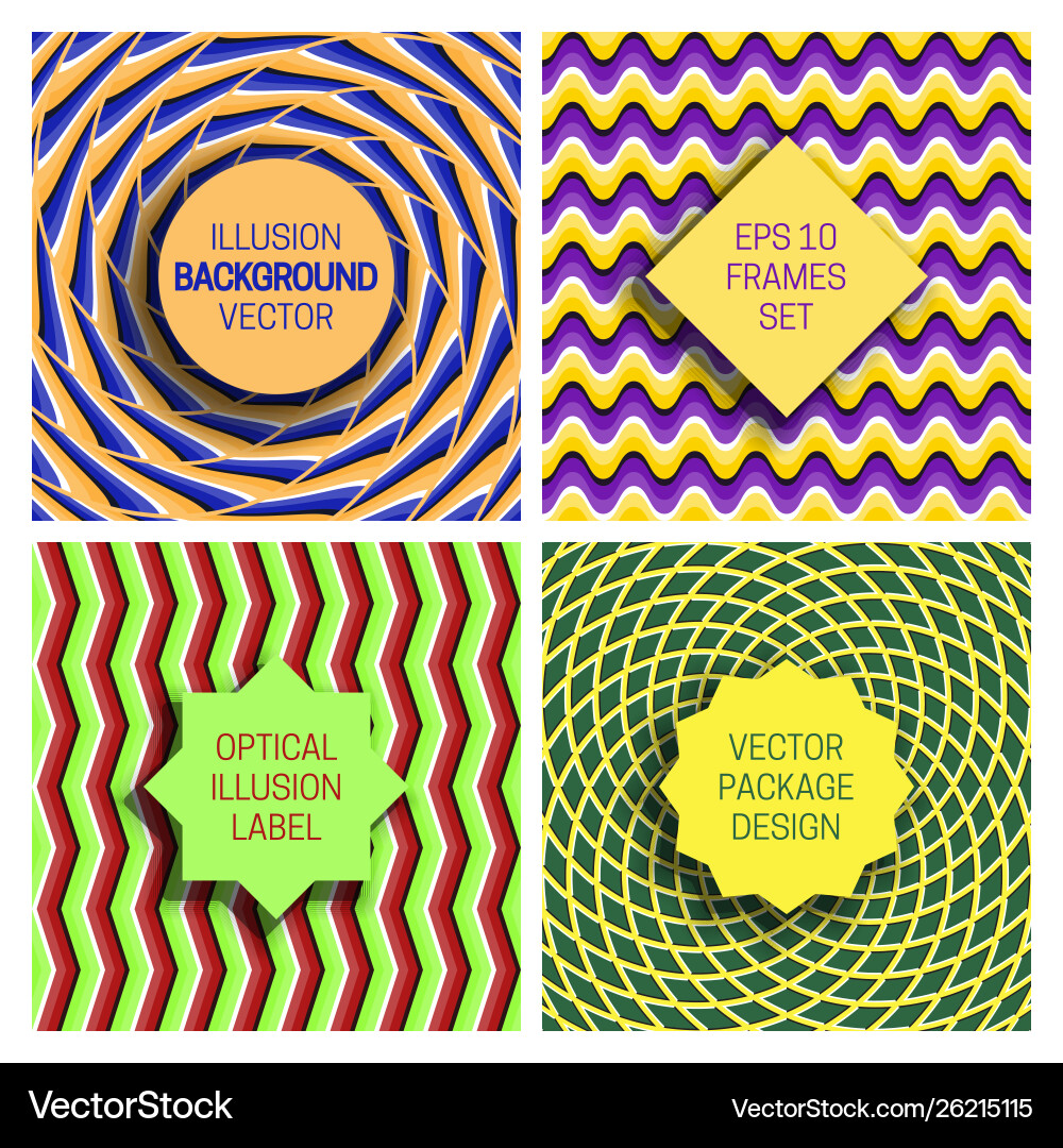 Optical Illusion Frames - Abstract Patterns vector image
