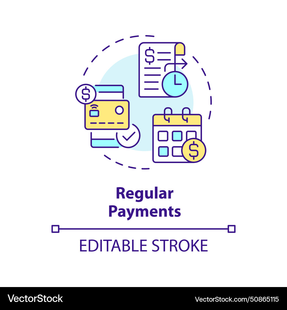 Regular payments multi color concept icon Regular payments multi color concept icon vector image