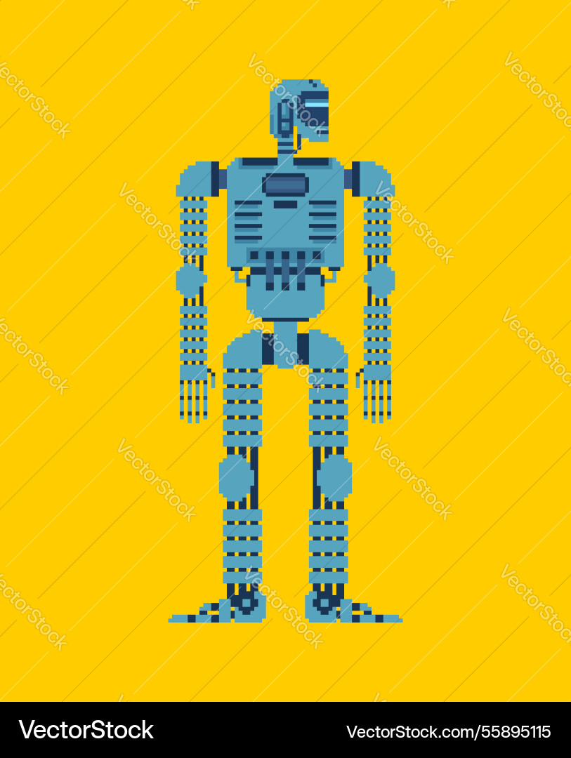 Robot pixel art cyborg 8 bit pixelated Robot pixel art cyborg 8 bit pixelated vector image