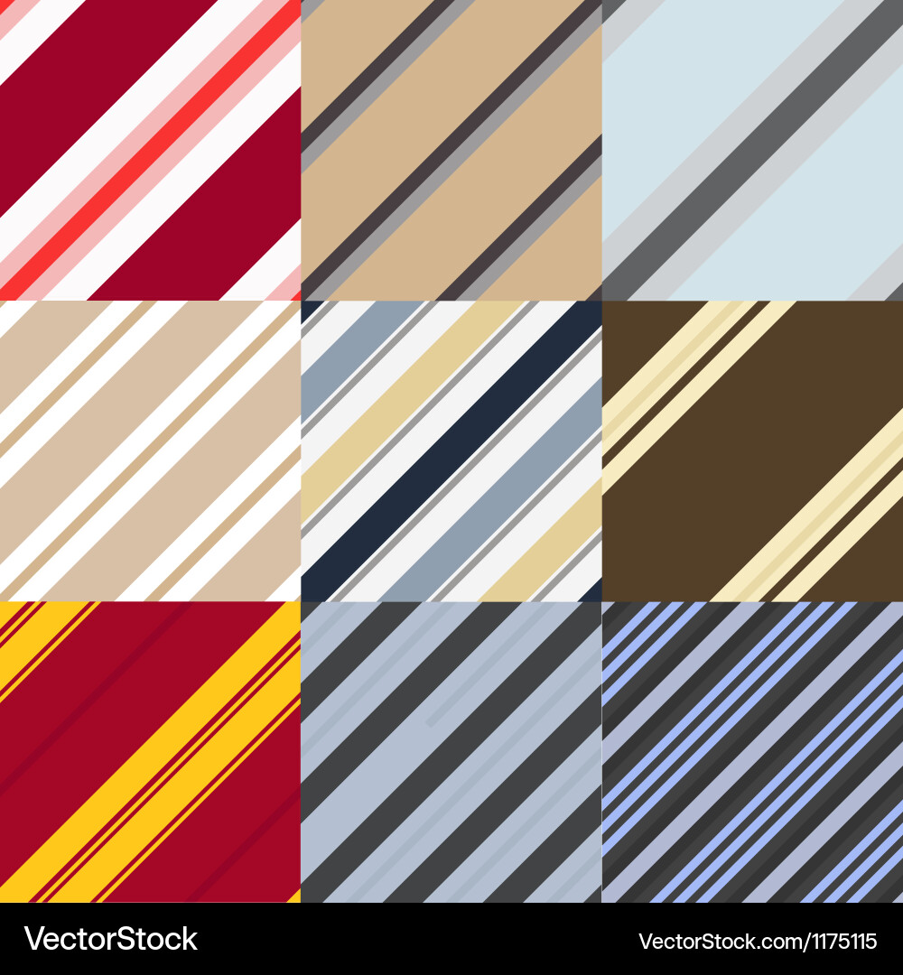 Set of patterns in a diagonal strip Vector Image
