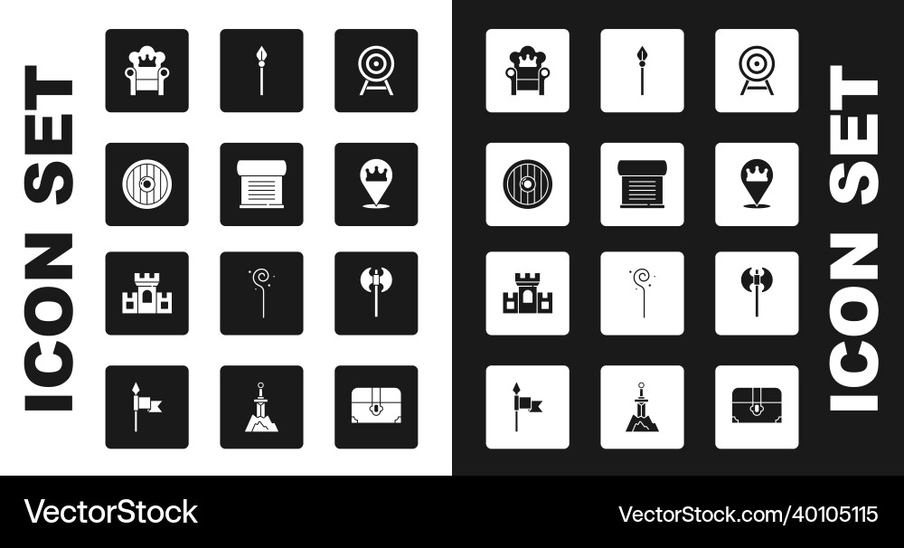 Set target with arrow decree parchment scroll Vector Image