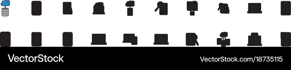 Web hosting server with internet cloud storage Vector Image