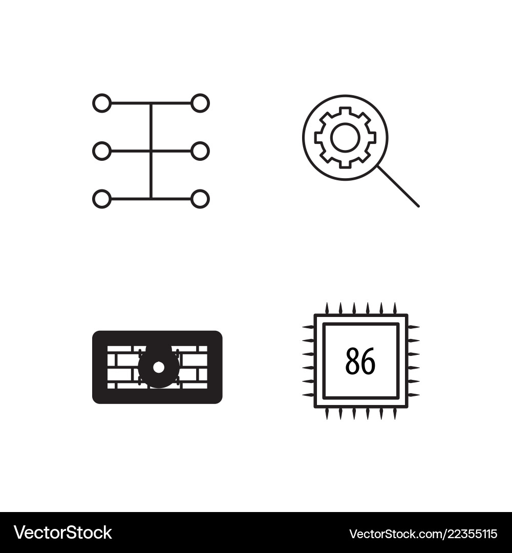 Web simple outlined icons set Web simple outlined icons set Vector Image