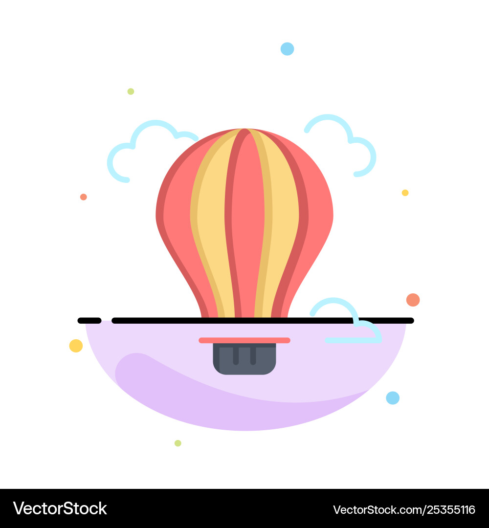 Balloon air hot abstract flat color icon Vector Image