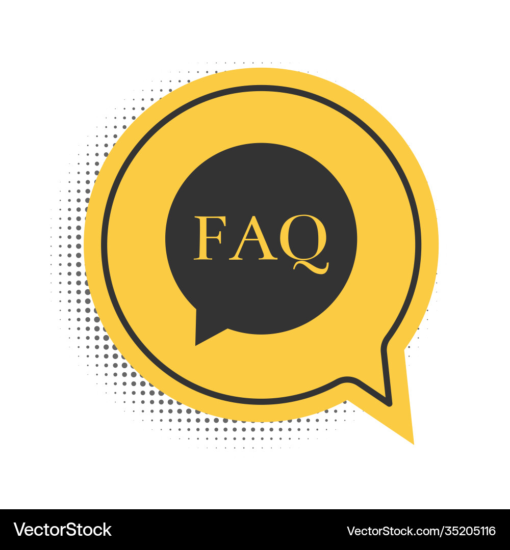 Black speech bubble with text faq information icon Vector Image