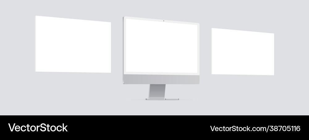 Computer monitor mockup with blank web screens Computer monitor mockup with blank web screens vector image