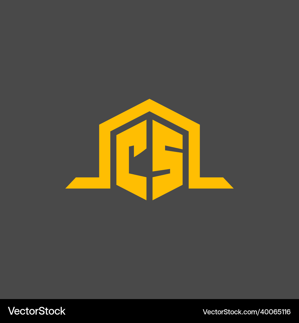 Cs monogram initial logo with hexagon style design Cs monogram initial logo with hexagon style design vector image