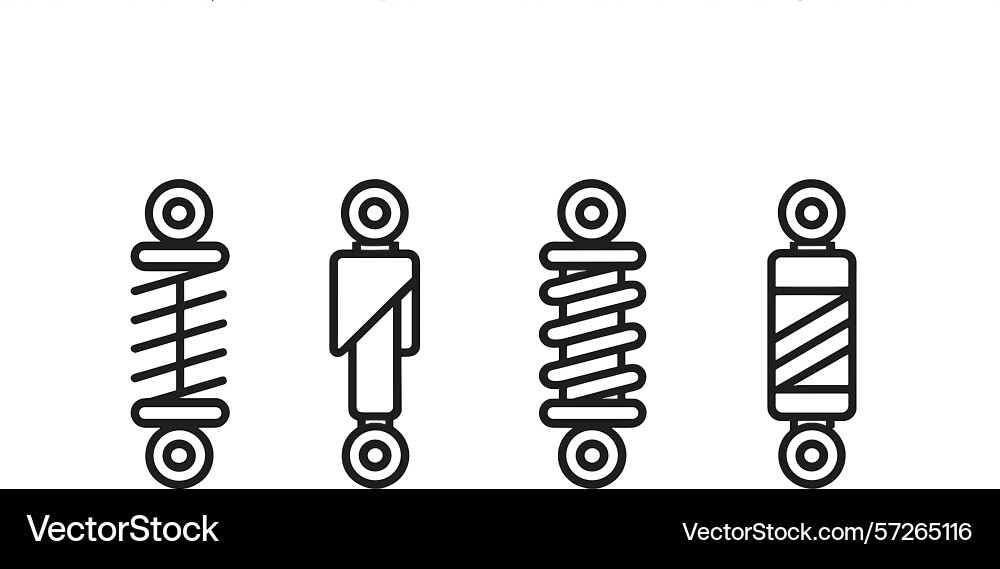 Different types of mechanical springs displayed Different types of mechanical springs displayed Vector Image