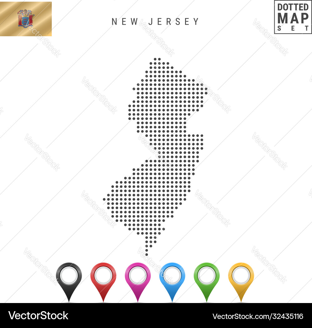 Dots pattern map new jersey stylized Dots pattern map new jersey stylized Vector Image