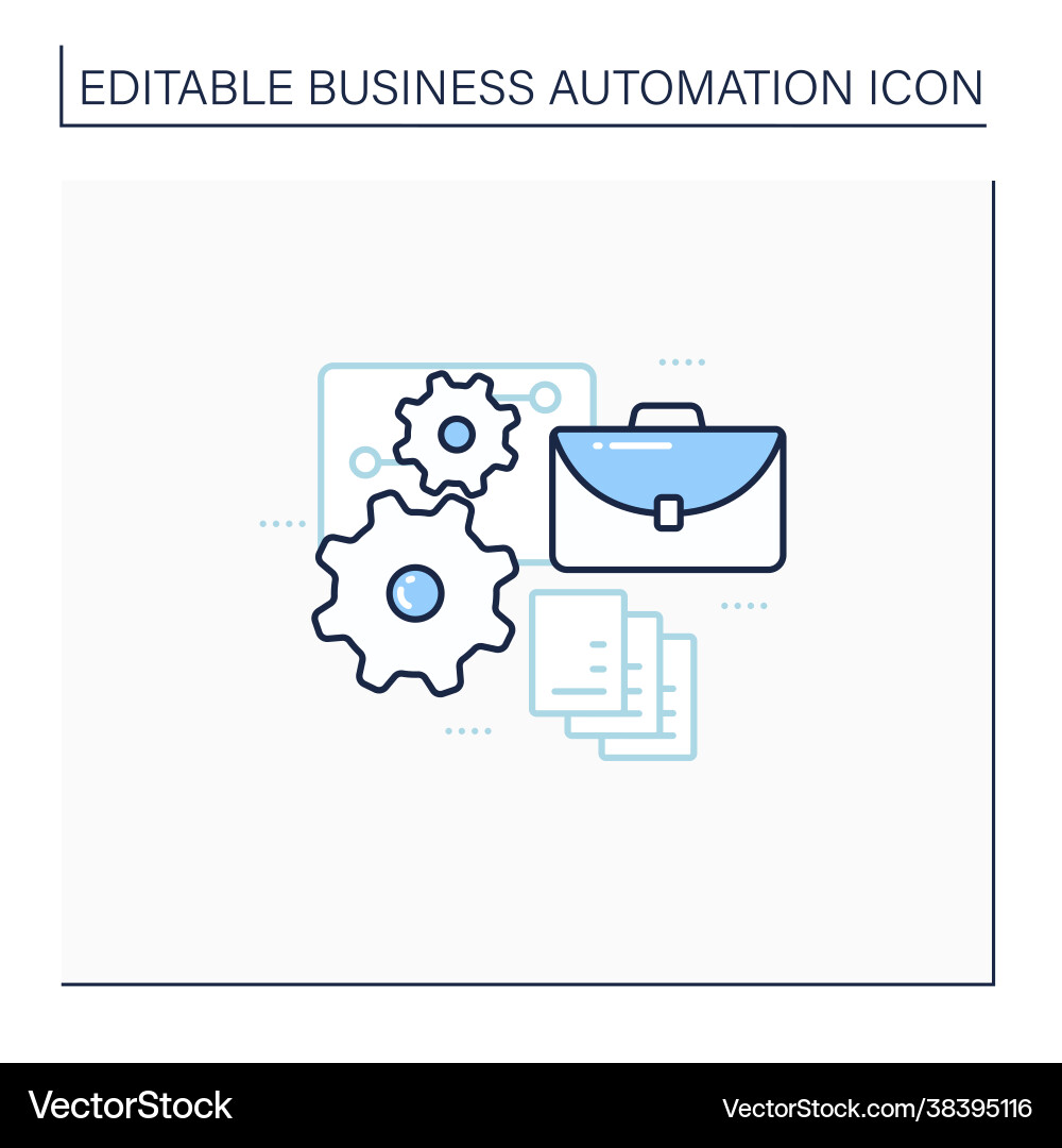 Implementing business automation line icon Vector Image