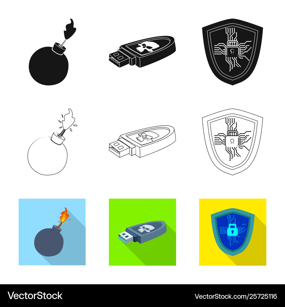 Isolated object virus and secure icon set Isolated object virus and secure icon set vector image