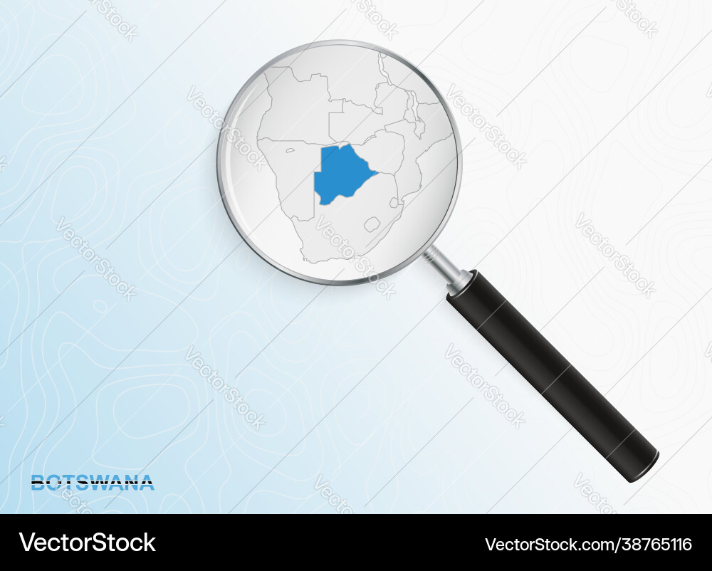 Magnifier with map botswana on abstract Magnifier with map botswana on abstract vector image