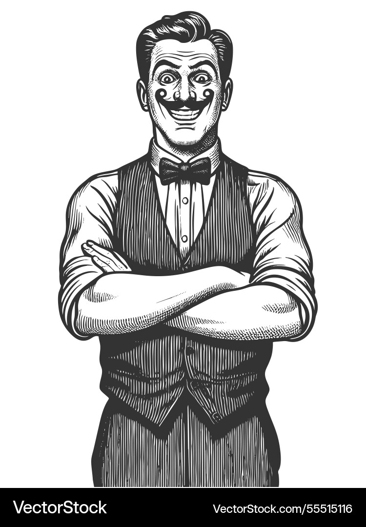 Man with handlebar mustache Vector Image