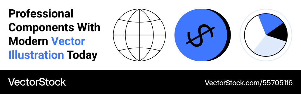 Professional data representation with globe Professional data representation with globe Vector Image