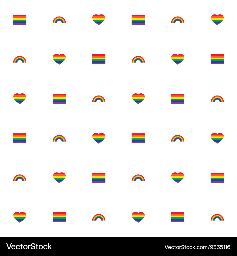 Rainbow Heart Pride Pattern vector image