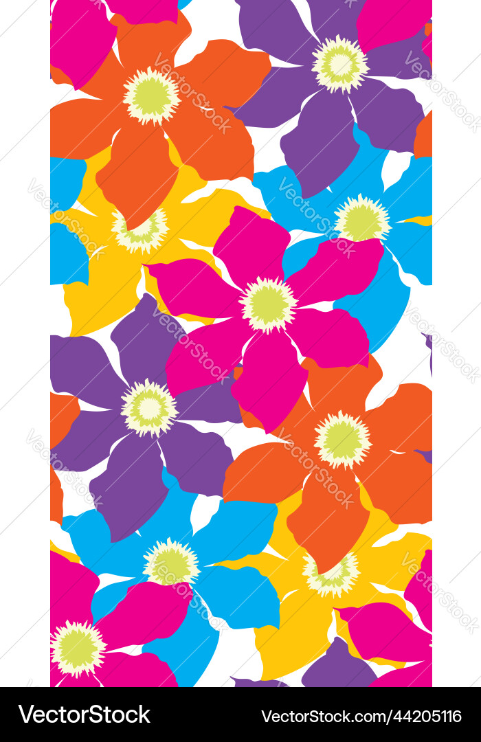 Retro pattern with clematis Vector Image