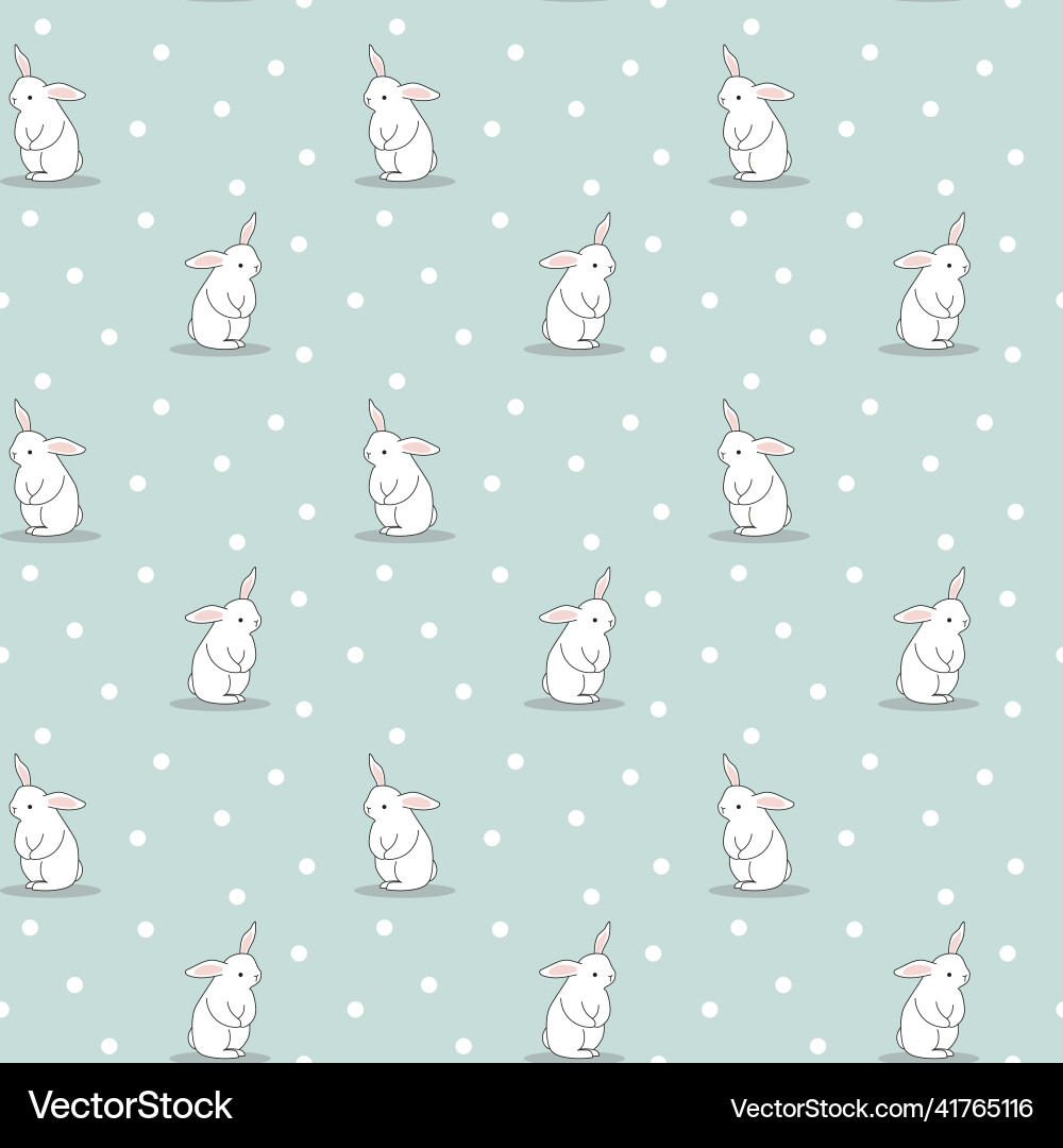 Retro Rabbit Seamless Pattern vector image