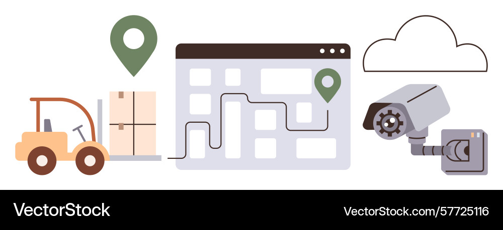 Supply chain tracking through map integration vector image