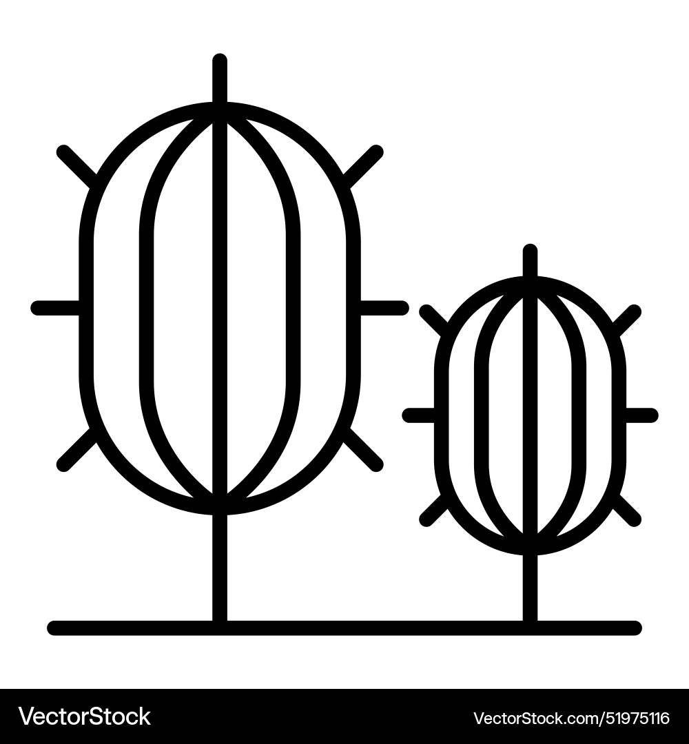 Tree icon in thin line style graphic design vector image