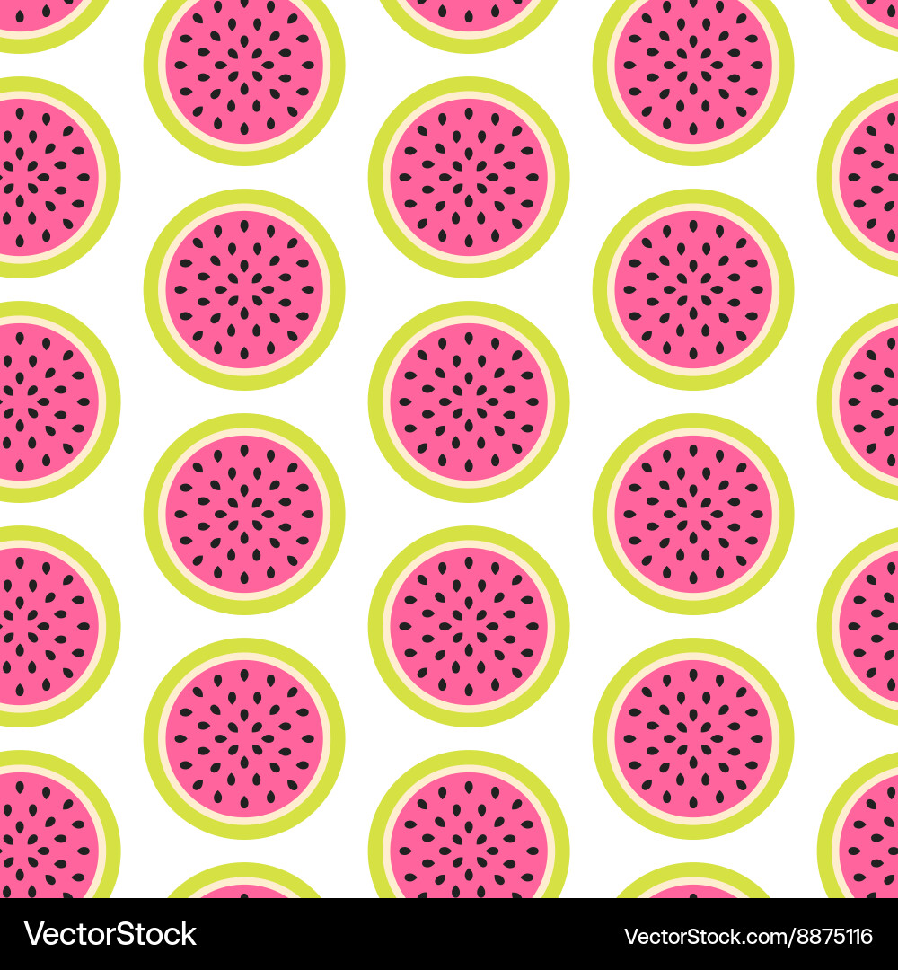 Watermelon Slice Seamless Pattern Vector Image