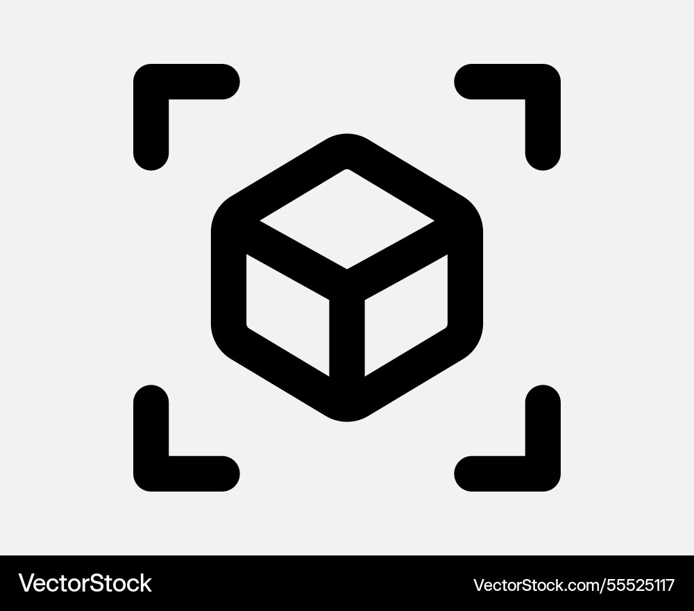 3d cube box scan icon 3d cube box scan icon vector image