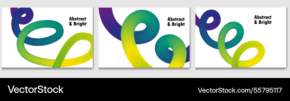 Abstract 3d gradient fluid lines backgrounds ve vector image