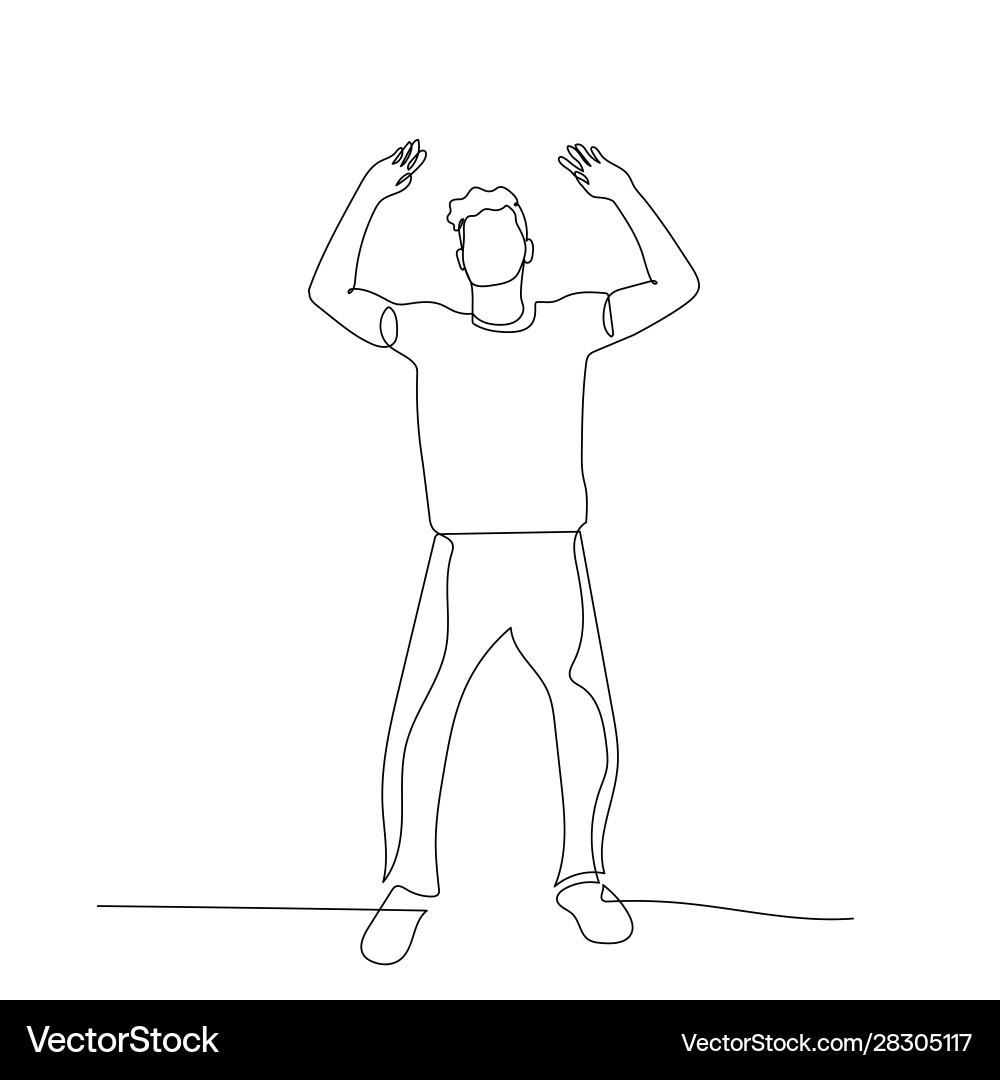Continuous one line dancing man relaxes Vector Image