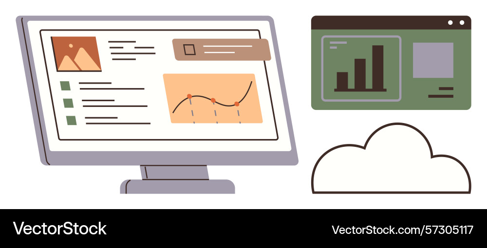 Data visualization and analytics on digital Data visualization and analytics on digital vector image