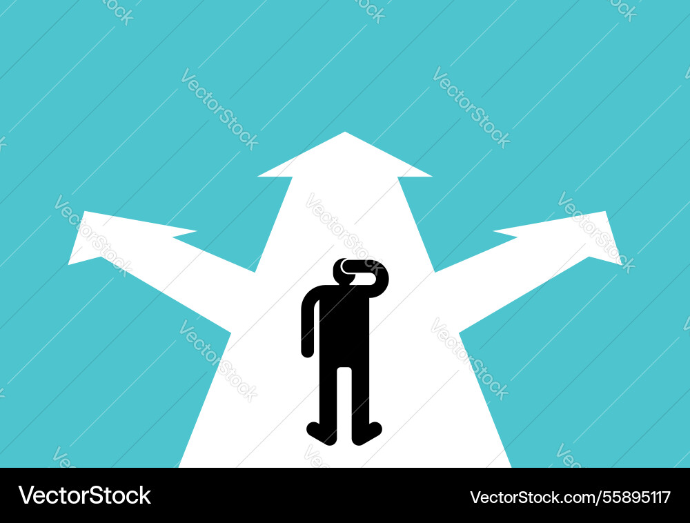 Man chooses path difficulties of choice vector image