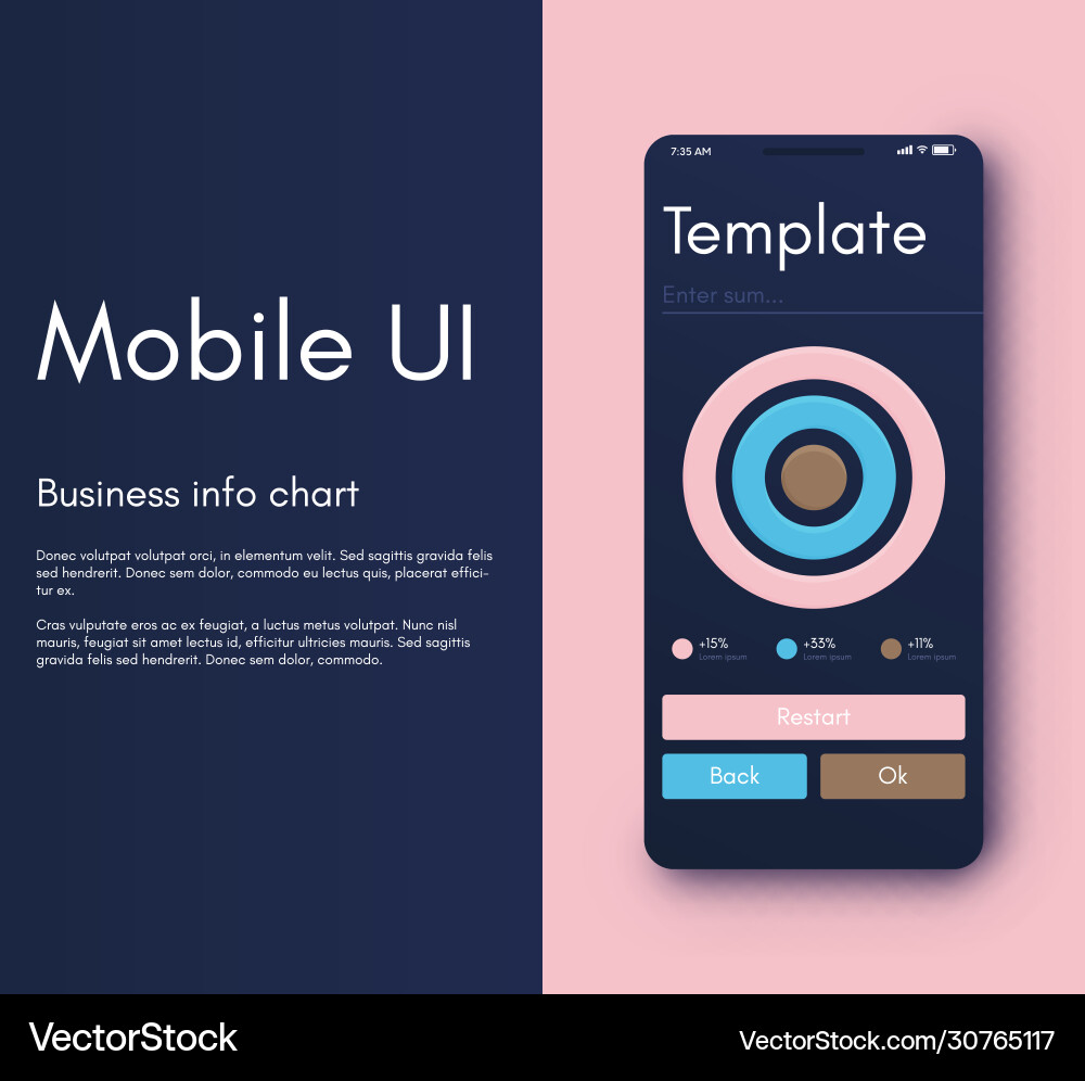 Mobile application interface ui design vector image