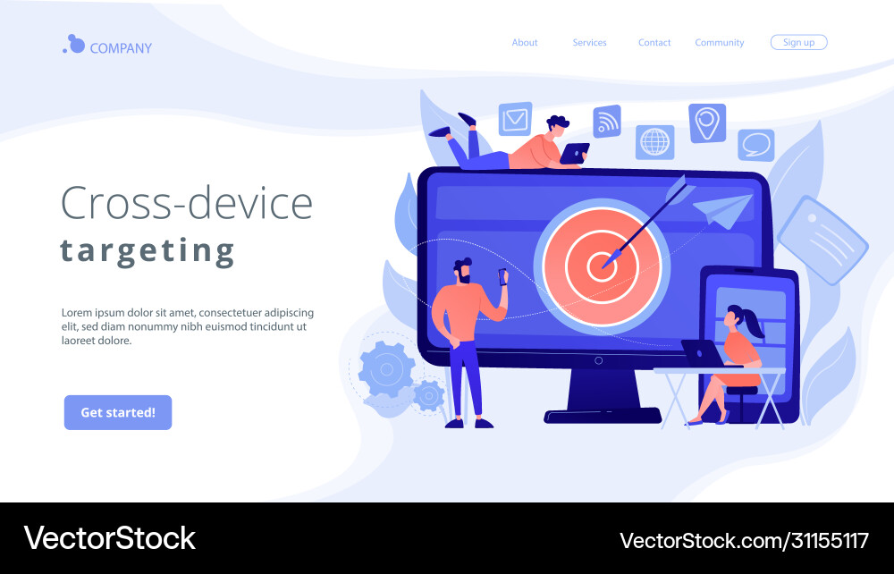 Multi device targeting concept landing page Multi device targeting concept landing page vector image